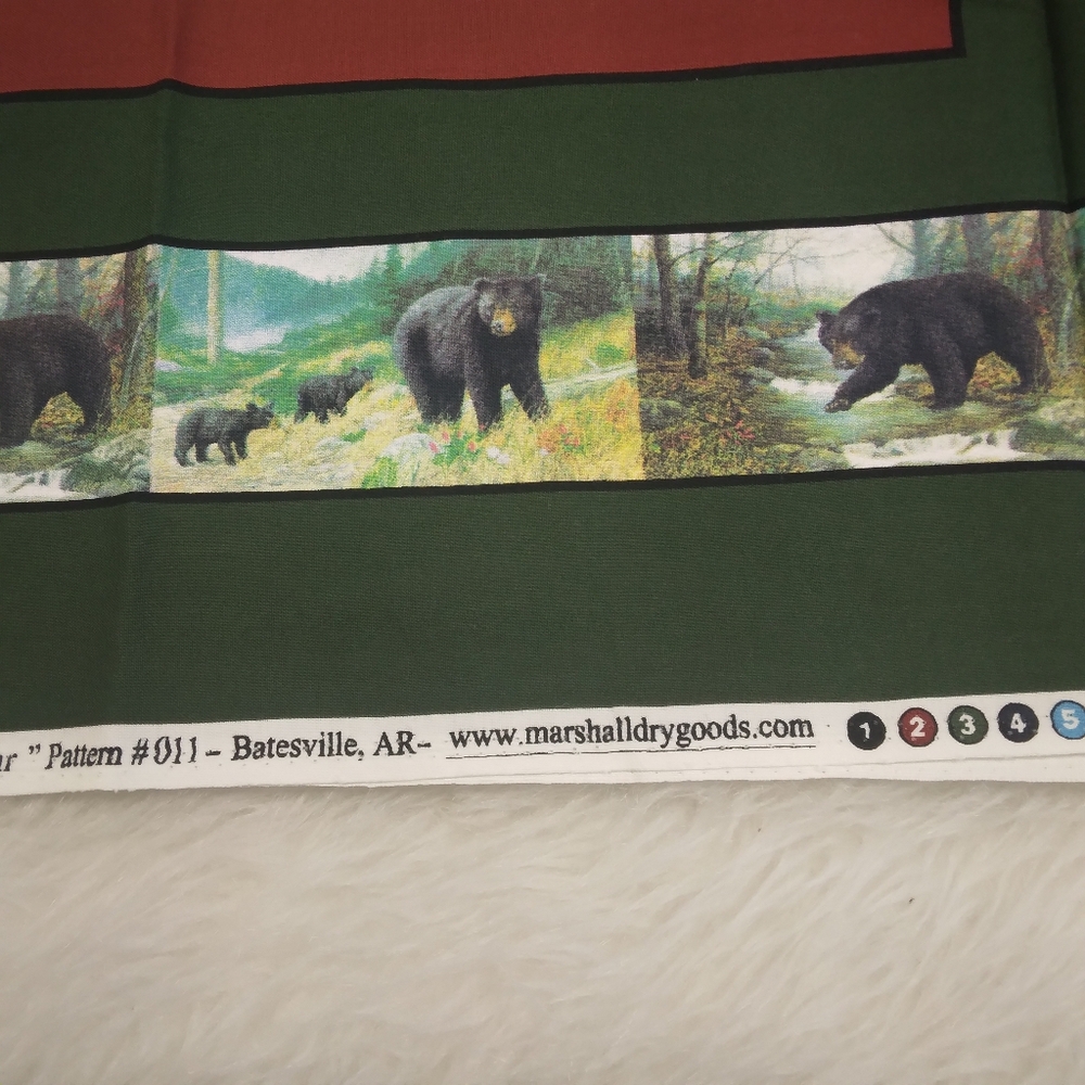 FABRIC Marshall Dry Goods Co. "Black Bear" Pattern #011, 4 Pillow Panels - Picture 10 of 12